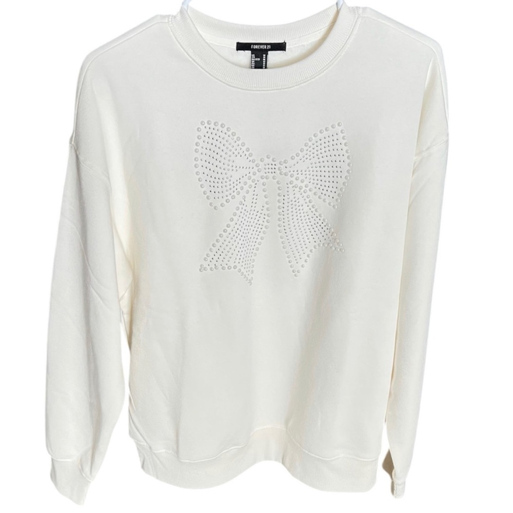 🆕 Bow Studded Coquette Fleece Pullover